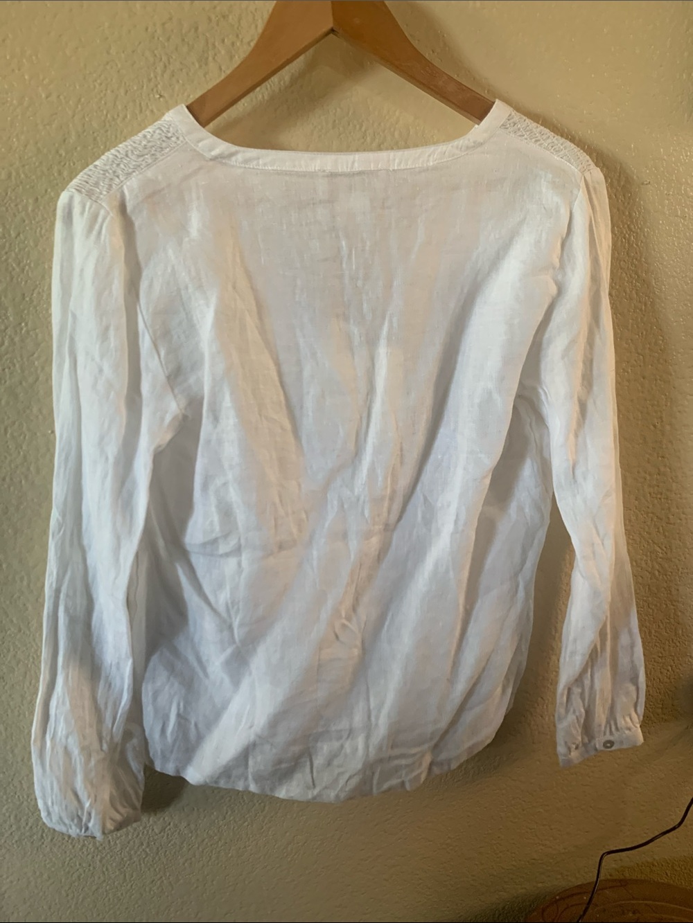 Cynthia Rowley White 100% Linen Long Sleeve Top Small NWT - Picture 4 of 5